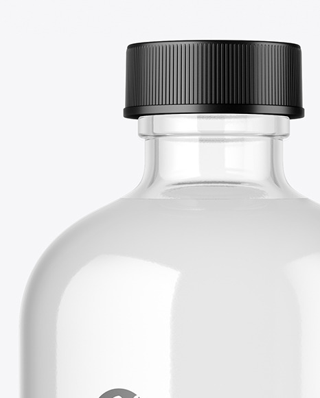 Clear Glass Water Bottle Mockup PSD #2