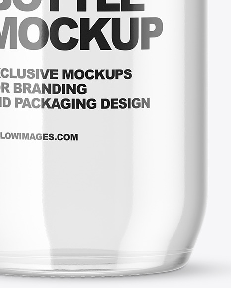 Clear Glass Water Bottle Mockup PSD #1