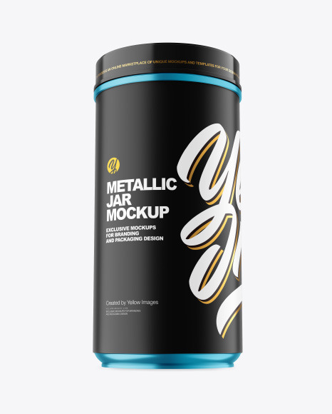 Metallic Plastic Jar Mockup