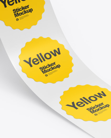 Roll with Stickers Mockup PSD #5