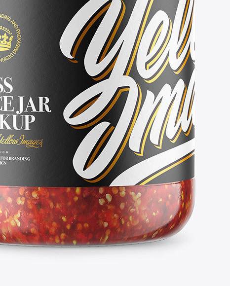 Glass Jar With Chili Sauce Mockup PSD #6