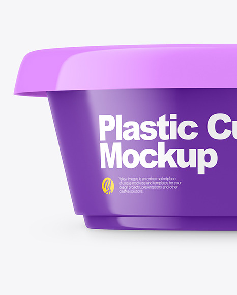 Glossy Plastic Food Cup Mockup PSD #1