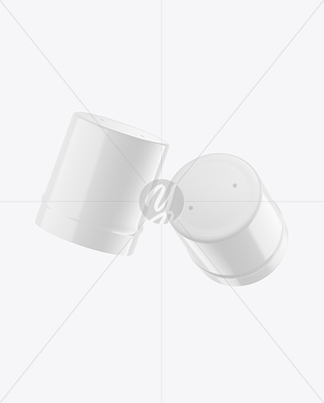 Two Glossy Wine Capsules Mockup PSD #3