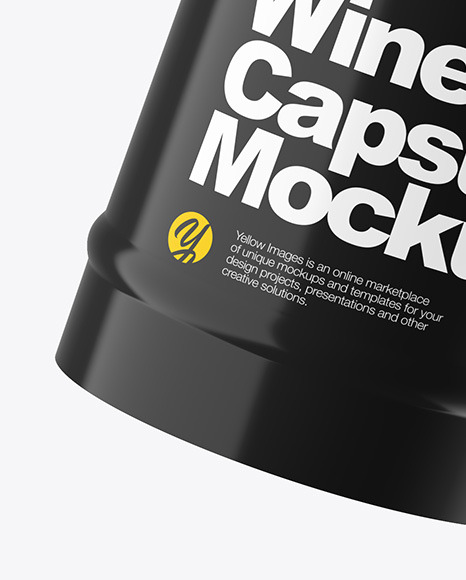 Two Glossy Wine Capsules Mockup PSD #1