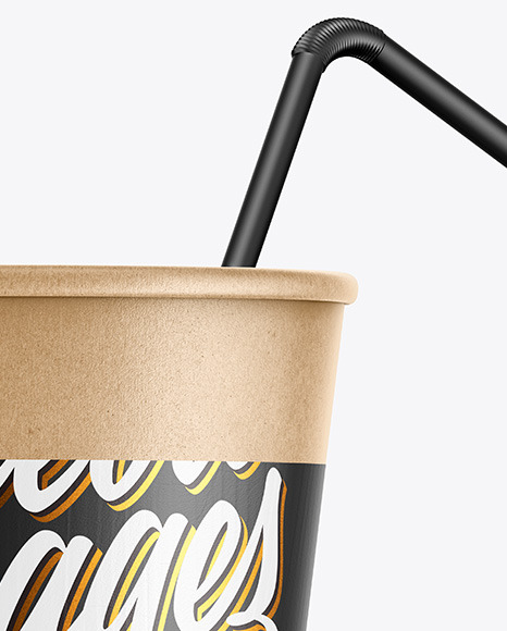 Kraft Coffee Cup w  Holder Mockup PSD #2