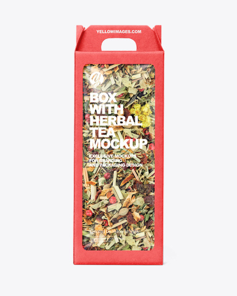 Kraft Box with Herbal Tea Mockup