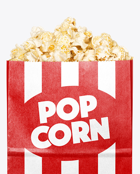 Paper Package w  Popcorn in a Hand Mockup PSD #2