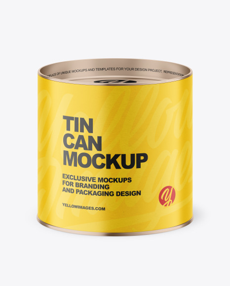 Tin Can with Paper Label Mockup PSD #2