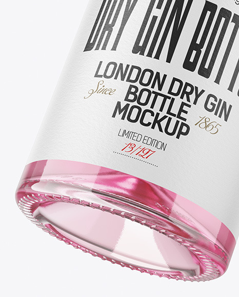 Clear Glass Gin Bottle Mockup
