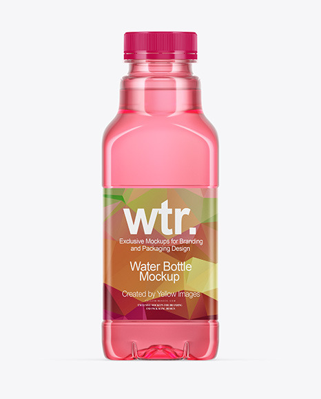 Color Plastic Drink Bottle Mockup