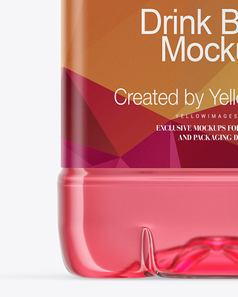 Clear Plastic Bottle with Color Drink Mockup PSD #5