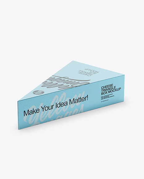 Matte Metallic Cheese Triangle Box Mockup PSD #6