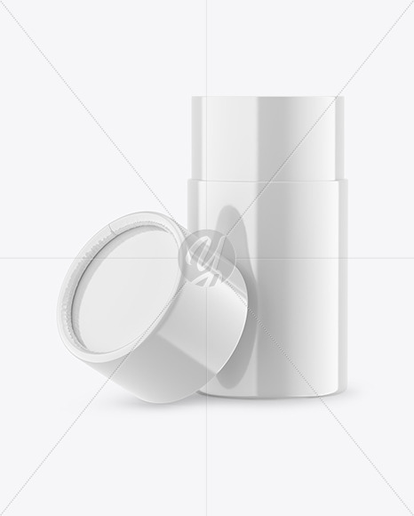 Opened Glossy Paper Tube Mockup PSD #3