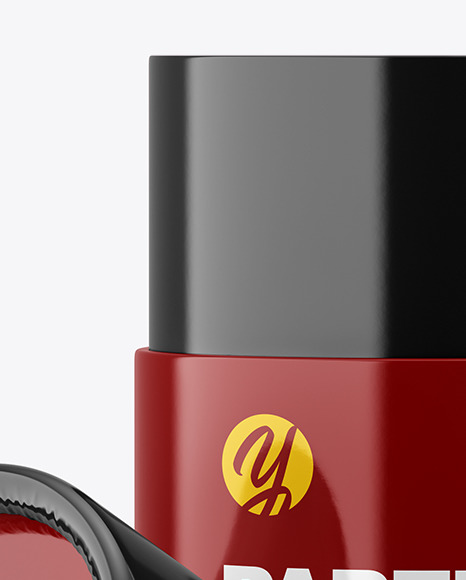 Opened Glossy Paper Tube Mockup PSD #1