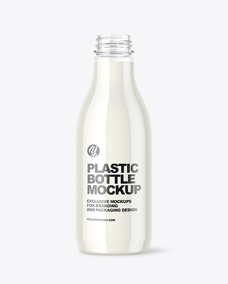 Clear Plastic Milk Bottle Mockup PSD #2