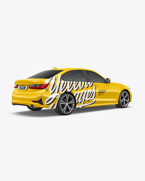 Executive Car Mockup   Back Half Side View PSD #7