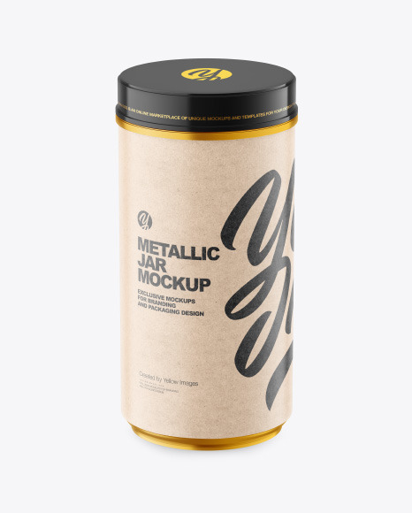 Metallic Plastic Jar Mockup PSD #2