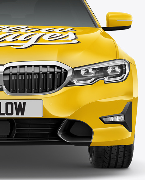 Executive Car Mockup   Front View PSD #2