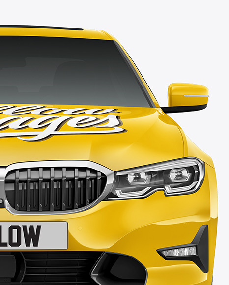 Executive Car Mockup   Front View PSD #1