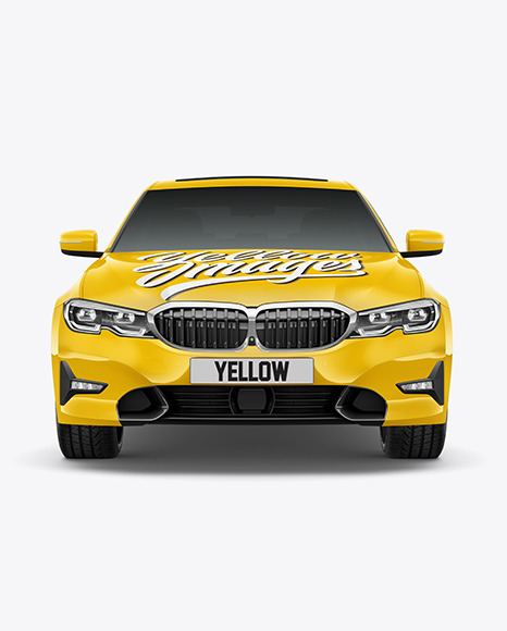Executive Car Mockup   Front View PSD #6