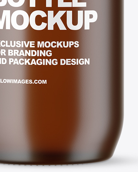 Frosted Amber Glass Bottle Mockup PSD #1