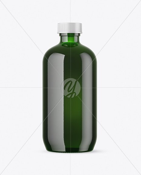 Green Glass Bottle Mockup PSD #3
