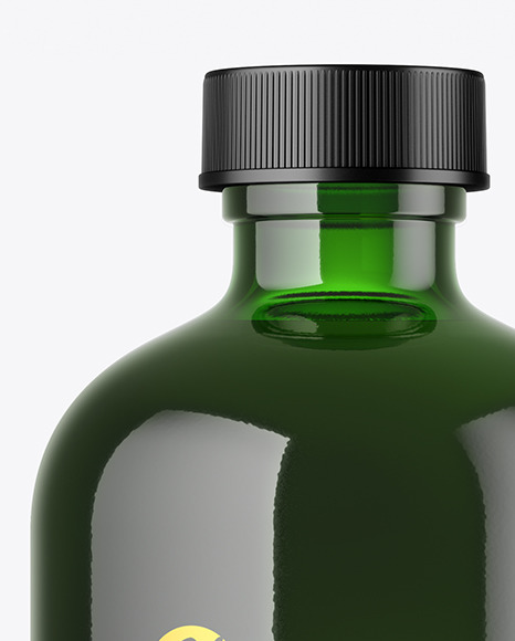 Green Glass Bottle Mockup PSD #2