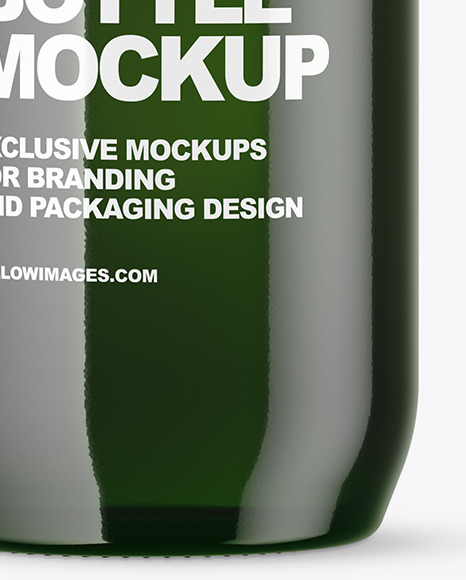 Green Glass Bottle Mockup PSD #1