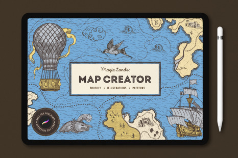 Vintage Map: Procreate Brushes