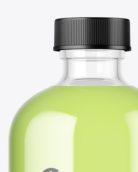 Clear Glass Drink Bottle Mockup PSD #2