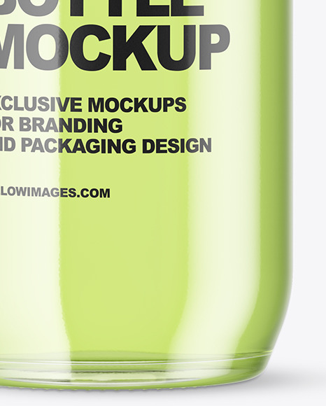 Clear Glass Drink Bottle Mockup PSD #1