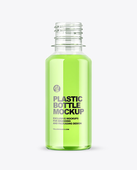 Clear Plastic Drink Bottle Mockup PSD #2