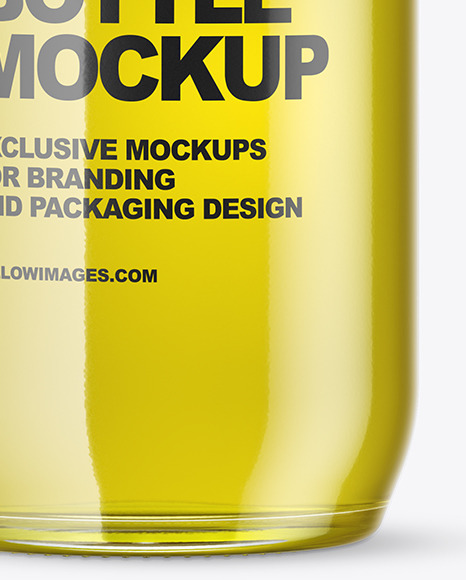 Clear Glass Olive Oil Bottle Mockup PSD #1