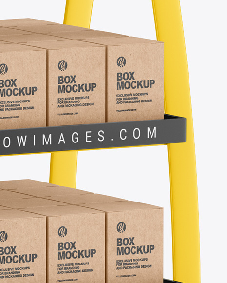 Glossy Display Stand w  Boxes Mockup PSD #6