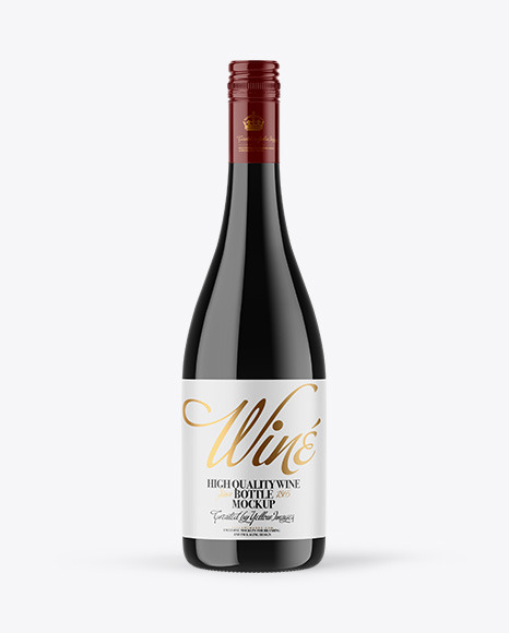 Dark Glass Wine Bottle with Screw Cap Mockup