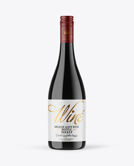 Dark Glass Wine Bottle with Screw Cap Mockup PSD #2