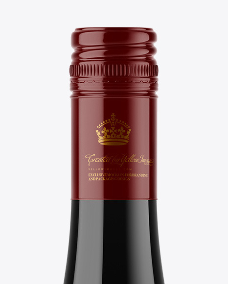 Dark Glass Wine Bottle with Screw Cap Mockup PSD #1