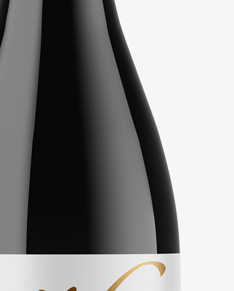 Dark Glass Wine Bottle with Screw Cap Mockup PSD #6