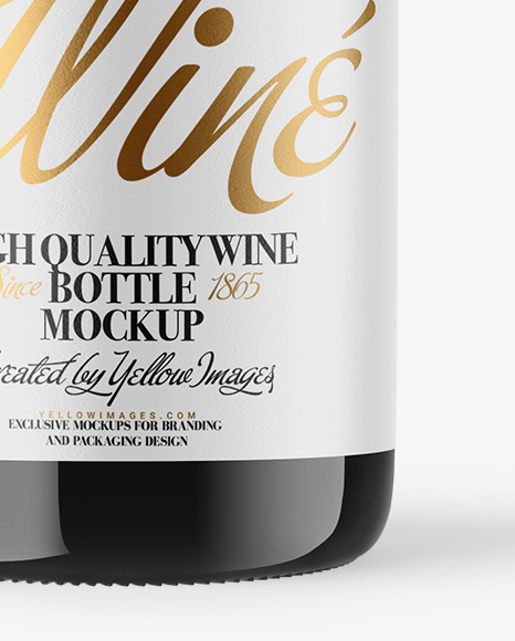 Dark Glass Wine Bottle with Screw Cap Mockup PSD #7