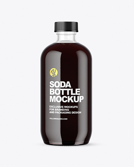 Clear Glass Dark Drink Bottle Mockup