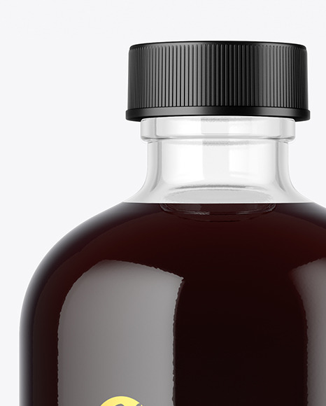 Clear Glass Dark Drink Bottle Mockup PSD #2