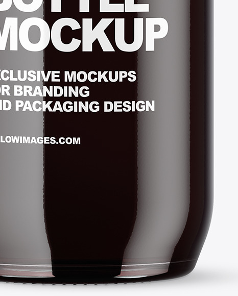 Clear Glass Dark Drink Bottle Mockup PSD #1