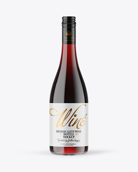 Clear Glass Red Wine Bottle with Screw Cap Mockup