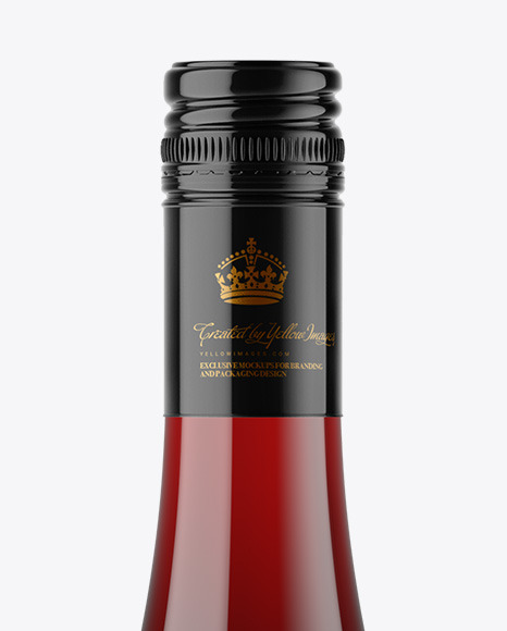 Clear Glass Red Wine Bottle with Screw Cap Mockup PSD #1
