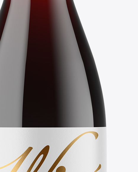 Clear Glass Red Wine Bottle with Screw Cap Mockup PSD #6