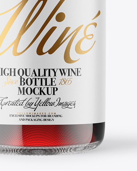 Clear Glass Red Wine Bottle with Screw Cap Mockup PSD #7