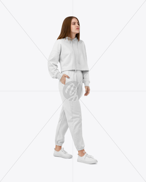 Download Girl In A Sport Suite Mockup In Apparel Mockups On Yellow Images Object Mockups