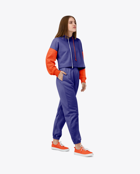 Girl in a Sport Suite Mockup PSD #7
