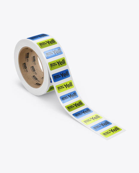 Roll with Metallic Stickers Mockup PSD #2