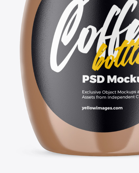 Glass Bottle with Coffee Mockup PSD #1
